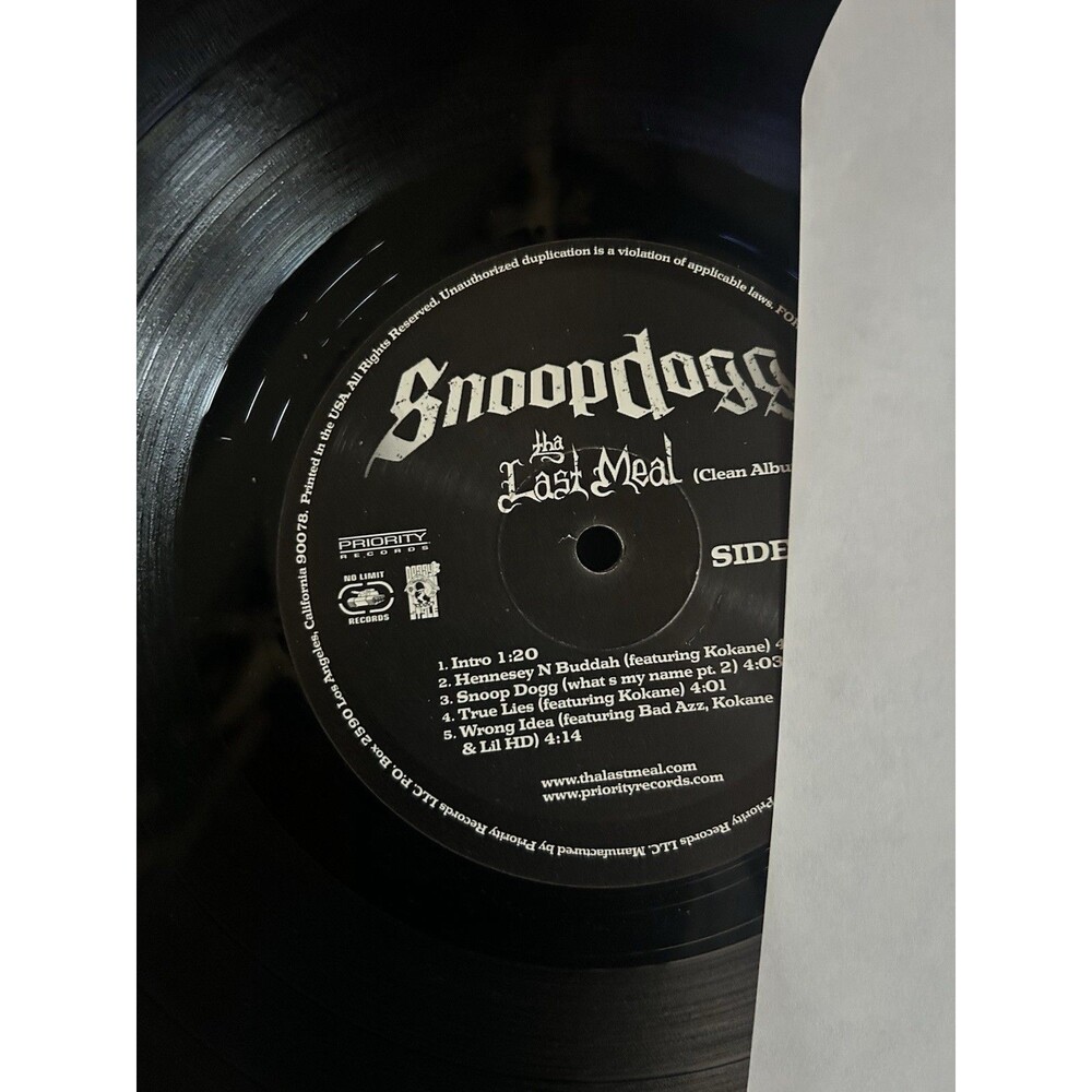 Snoop Dogg The Last Meal 2 Record Album (Clean) 2000 - Unused! - New - Vinyl